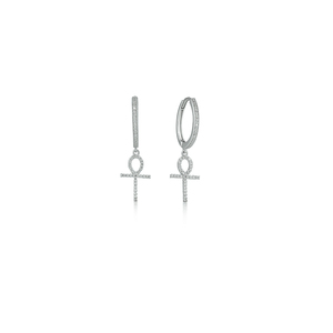 Boucles d'oreilles solitaires en or blanc avec diamant, bijoux de luxe pour femmes, plaqué rhodium, pour mariage, anniversaire, fête, meilleur prix - Product Image 3