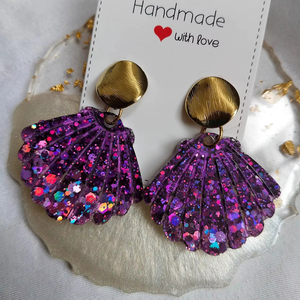 Boucles d'oreilles en résine marron foncé, couleur chocolat, finition solide, prix usine, vente en gros - Product Image 1