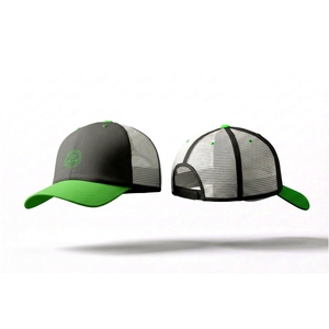 Premium Black and Green Trucker style <b>Baseball</b> <b>Cap</b> – Adjustable Snapback Hat with Embroidered Circular Logo - Product Image 6