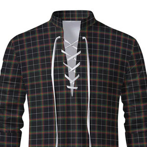 Chemise à manches longues traditionnelle écossaise pour homme, motif tartan Jacobite du clan O'Brien, style Ghillie Kilt, à lacets, best-seller - Product Image 4