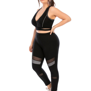 Ensemble de sport sexy pour femmes 2024, dos croisé, 2 pièces, grande taille, ensemble de yoga respirant et imperméable, nouvelle tenue d'entraînement - Product Image 2
