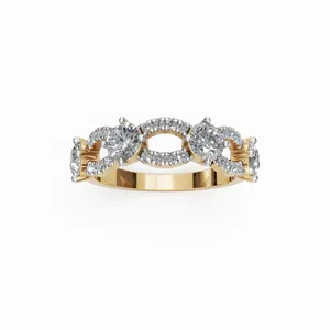 Anillo de Diamante Cultivado en Laboratorio Infinite Grace, Corte Redondo, Oro Amarillo de 18K, Anillo de Lujo para Mujer, Certificado IGI, para Exportación al por Mayor desde India - Product Image 1
