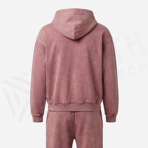 New Stylish Men's Winter Hooded Acid Wash <b>Tracksuit</b> Cotton OEM Service Direct Manufacturer Gym Workout Customized Color - Product Image 2