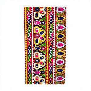Notre dentelle Navratri Gamthi présente des broderies multicolores vibrantes avec un design traditionnel gujaratais. - Product Image 1
