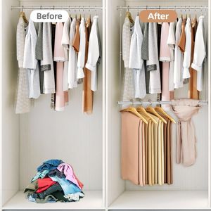 Asta Appendiabiti Regolabile in Larghezza e Altezza, Barra Salvaspazio per Appendere Vestiti, Estensore per Armadio, Accessorio Organizzatore - Product Image 5