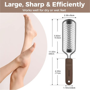 Silver <b>Foot</b> File <b>Foot</b> Scrubber Pedicure <b>Callus</b> <b>Remover</b> For <b>Feet</b> Professional Grater Rasp <b>Foot</b> Scraper Corns Callous <b>Removers</b> - Product Image 3