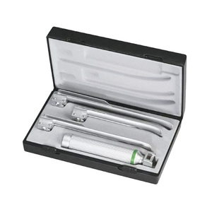 High Quality Reusable Stainless Steel Laryngoscope Set with LED Light 6 Fiber Optic <b>Mac</b> Manual Power Source Top Surgery Kit - Product Image 4