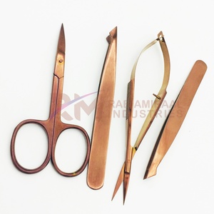 Pince à épiler RMI en acier inoxydable durable, couleur or rose, avec ressort, pour la coupe et le façonnage des sourcils, pointue, avec logo personnalisé - Product Image 6