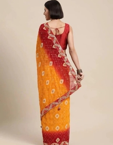 Sari de Georgette KV Estampado para Uso Diario - Product Image 3