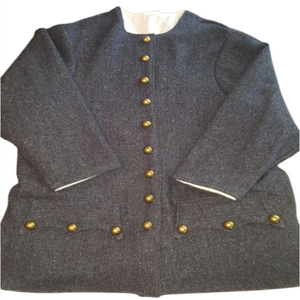 <b>Men's</b> <b>Denim</b> Frock Coat Wool Polyester Winter Overcoat Button Front Long American Reproduction Wool Sleeved <b>Waistcoats</b> - Product Image 5