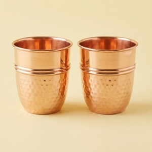 Pure Copper Tumbler With Intricate Floral Etched Design Ayurvedic Water Glass For Yoga & Wellness Health Benefits Eco-Friendly - Product Image 2