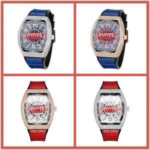 Reloj de Cuarzo Tonneau de Moda para Hombre, Reloj de Pulsera Masculino de Lujo con Esfera Incrustada de Diamantes, Correa Deportiva de Silicona, Estilo Retro Barril de Vino - Product Image 5