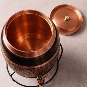 เครื่องจ่ายน้ำทองแดงลายลายนูนทรงกลมชุบทองสไตล์โบราณสำหรับตกแต่งบ้าน - Product Image 3