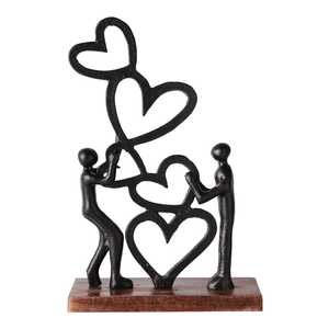 Modern Aluminum Home for Sculpture <b>Figure</b> Handmade Eco-Friendly Tabletop Decor Jaffs Exports for Living Room Valentine's Day - Product Image 4