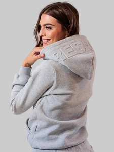 Sudadera con capucha de algodón de gran tamaño, con hombros caídos, personalizada con relieve 3D, de moda, para mujer - Product Image 6