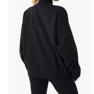 Unisex 100% Cotton <b>Zip</b>-<b>Up</b> <b>Hoodie</b> Regular Fit Autumn Wear Knitted <b>Black</b> Solid Color Casual Pocket Design Jacket Style - Product Image 5