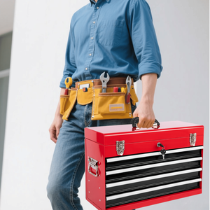 21-Inch Heavy Duty Portable Metal <b>Tool</b> <b>Box</b> with 4 Drawers <b>Small</b> <b>Tool</b> Chest with Ball Bearing Slides and EVA Liners - Product Image 3