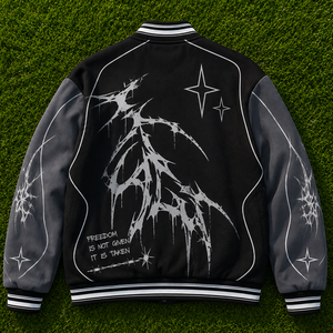 SHH INDUSTRIES Custom Graphic Varsity <b>Jacket</b> <b>Men</b> Oversized Streetwear Baseball Bomber <b>Jacket</b> Printed College Letterman Coat OEM - Product Image 2