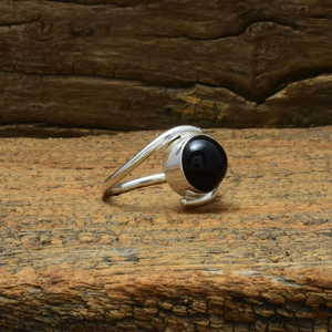 Bague en onyx noir, argent sterling 925, pierre précieuse, cadeau d'anniversaire de mariage pour elle - Product Image 2