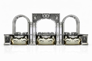 King International Golden Deco Classic Luxury Illuminated Stainless Steel Buffet Display Counter <b>Decorative</b> <b>Arch</b> Indoor Outdoor - Product Image 2