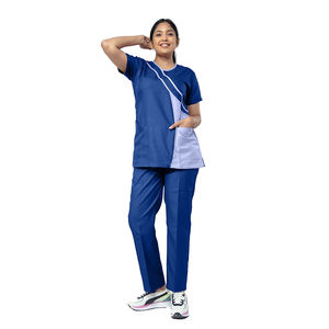 Conjuntos de Uniformes Médicos para Mujer, Personalizables con Logotipo, Ecológicos, Ligeros, de Lona de Alta Calidad, OEM, Blusa de Manga Corta y Pantalones Jogger - Product Image 1