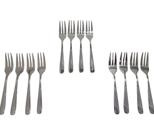 Modern Style Hammered Sustainable Stainless Steel Dessert <b>Forks</b> Multifunction Lightweight for Home & Restaurant Use - Product Image 1