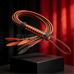 Leather <b>Flogger</b> Handmade Quality Leather Soft Strips Strong Handle For Use Leather <b>Flogger</b> Balanced Handling - Product Image 2