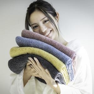 Toalla Senpatsu para el cuidado del cabello, tamaño mediano-largo, 330 * 900 mm, hecha en Japón, 100% algodón, toallas para secar el cabello, 4 colores, tejido esponjoso. - Product Image 2