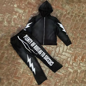 Nouveau sweat-shirt oversize à imprimé lettres américaines, pantalon décontracté pour hommes et femmes, ensemble deux pièces - Product Image 2