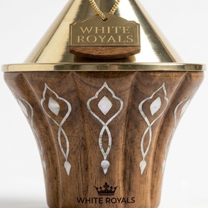 Luxury Ramadan Wooden Hotpot Casserole with Conical <b>Lid</b> & Mother of Pearl Inlay Premium Arabesque Food Warmer for Gulf Wholesale - Product Image 2