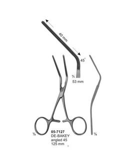 DeBakey Atraumata <b>Clamps</b> 45 Degree Angled125mm Manual Premium Stainless Steel Class - Product Image 1