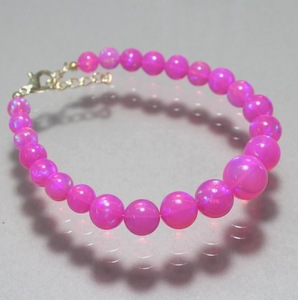 Pink Opal Round <b>Stone</b> Beads 6-9mm for <b>Bracelet</b> Making 8-16 Inches Strand Jewelry Crafting Rajasthan - Product Image 6
