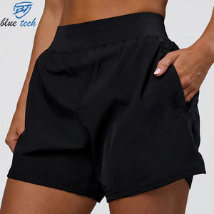 Custom Logo Print Ladies Yoga Shorts High Waisted Tummy Control Gym Workout Running Fitness Shorts Soft Stretch Sportswear - Product Image 2