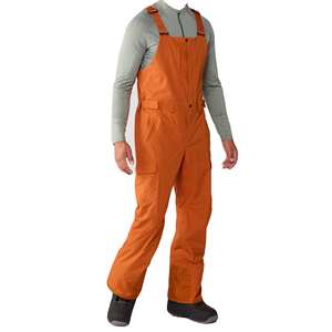 Pantalones de esquí impermeables color naranja para hombre con correas ajustables y múltiples bolsillos para actividades de invierno al aire libre. - Product Image 1