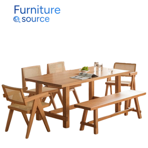 Mesa de comedor moderna de madera maciza, diseño duradero para cocina y comedor familiar, uso directo de la fábrica de muebles de Vietnam - Product Image 3