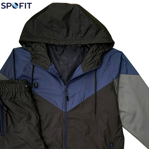 Custom Trainer Jacket Casual Windbreaker Blank Jogging Set Lightweight 2 Piece Set Sport Design Nylon <b>Tracksuit</b> for Men - Product Image 2