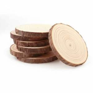 <b>Round</b> Wood Coasters Natural Tree Slice Design Handmade <b>Mats</b> For Table Decoration - Product Image 1