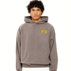 Sudadera con Capucha Extra Grande Unisex Gris de Primera Calidad, de Algodón y Felpa, Informal, para Invierno, Estilo Vintage, con Cierre y Bolsillos - Product Image 1