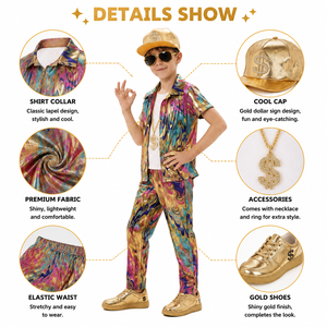 Disfraz de Baile Disco de los 70 para Niños, Pantalones Acampanados, para Halloween, Actuaciones y Fiestas - Product Image 2
