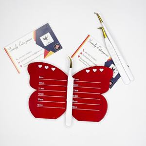 Porte-cils de Noël en forme de papillon avec logo personnalisé Plateaux pour palettes Pince à épiler en verre durable Pointe carrée Dernière conception - Product Image 1