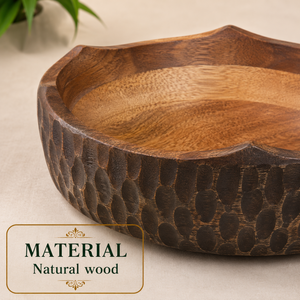 Tazón para Ensalada de Madera de Acacia Hecho a Mano de Primera Calidad, Tazón Rústico de Madera para Servir, Ecológico, para Frutas, Aperitivos, Vajilla Decorativa para la Mesa de Cocina - Product Image 4