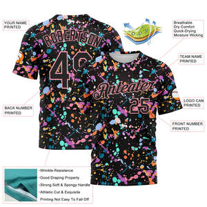 Sublimation Printed 100% Polyester Casual Shirts UV Protection Breathable Moisture-Wicking Anti-Bacterial Short Sleeve V-Neck - Product Image 6