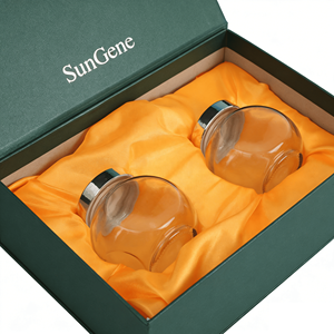 Boîte d'emballage personnalisée pour le commerce de détail de produits de santé, en matériaux recyclés, avec gaufrage, boîtes rigides pliables magnétiques pour bouteilles en verre - Product Image 4