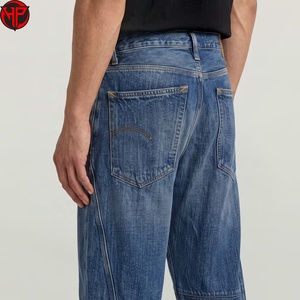 Blue Wash Wide Leg Denim <b>Jeans</b> Relaxed Fit <b>Men</b> Casual Streetwear <b>Trousers</b> Medium washed denim <b>jeans</b> Medium washed denim <b>jeans</b> - Product Image 5