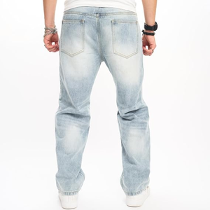 Vaqueros de pierna ancha para hombre, pantalones de mezclilla de corte recto y holgado, y pantalones casuales utilitarios para ropa urbana y uso diario - Product Image 5