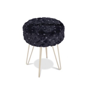 Glossy Finished Ottoman <b>Stool</b> Stainless Steel Foam and Fabric Material Home Hotel Restaurant Use Ottoman <b>Stool</b> - Product Image 2