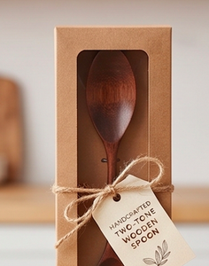 Ensemble de 4 couverts à manche en bois, finition brune, style artisanal, pour la maison, la cuisine, le café, le restaurant et les repas. - Product Image 4