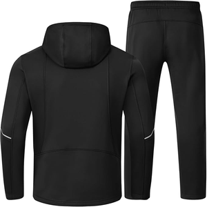 Conjunto Deportivo Térmico con Capucha para Hombre, Material de Forro Polar, Ropa Deportiva Informal de Invierno, Dos Piezas - Product Image 2