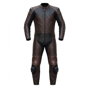 Combinaison de moto pour homme, toutes saisons, imperméable, doublure thermique, respirante, ventilée, manches longues, protection en cuir - Product Image 1