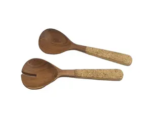 Good Quality Wooden <b>Gold</b> Concrete Flatware Cutlery Fork Set Handcrafted Designer Handle <b>Kitchen</b> Gadgets Cheese Cutting Tools - Product Image 1